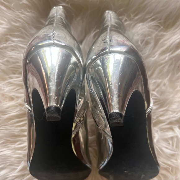 Zara Metallic Silvver Booties size 38 - Picture 3 of 5